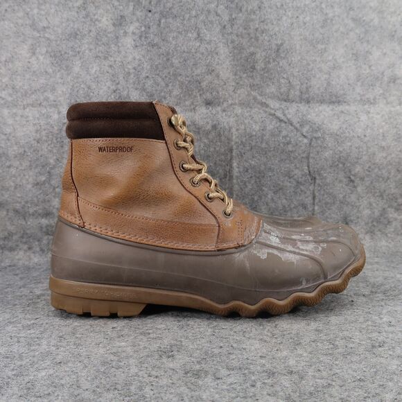 Sperry Shoes Mens 8 Boots Duck Outdoor Leather Waterproof Brewster Lace Up Brown main image 10